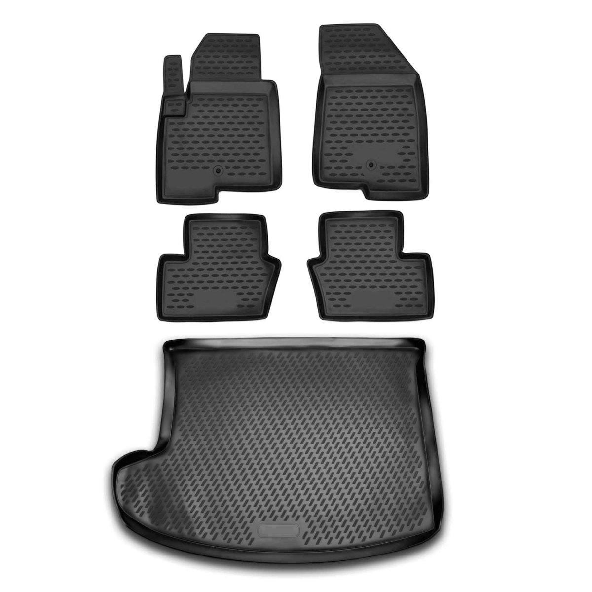 Jeep Compass 3D Floor-Trunk Mats - Omac - SUV Kit - Black - 2011 Jeep Compass 3D Floor-Trunk Mats - Omac - SUV Kit - Black - 2011